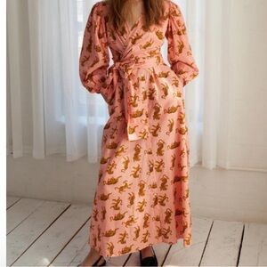 GUADALUPE BABY PINK TIGER WRAP DRESS